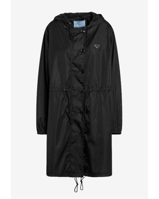 Prada Black Triangle Logo Rain Jacket