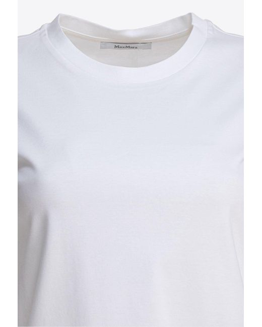 Max Mara White Nerina Logo Embroidered T-Shirt