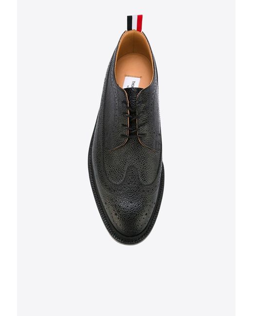 Thom Browne Black Classic Longwing Brogue Shoes for men