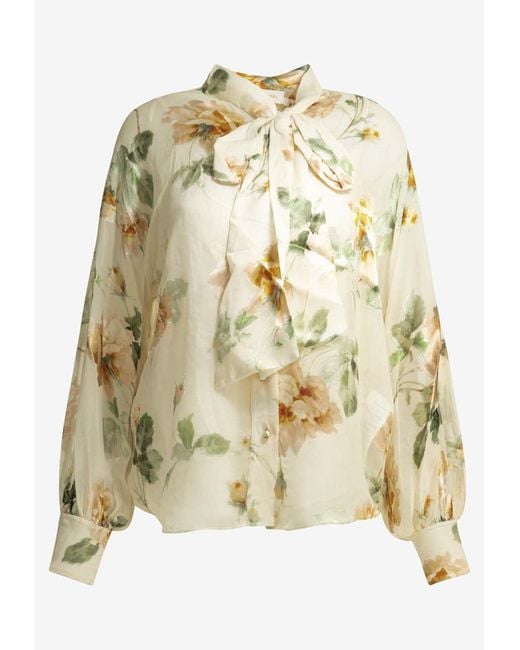 Zimmermann Metallic Carousel Devore Floral Blouse