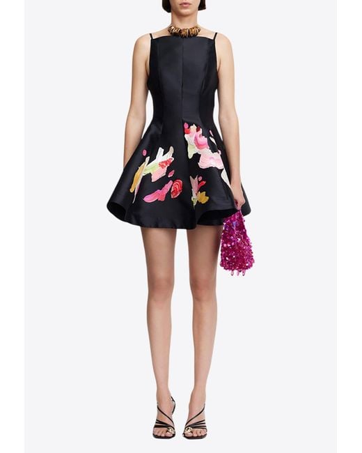 Acler Samstone Abstract Print Flared Mini Dress