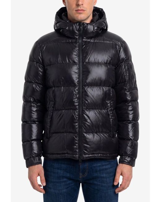 Herno Black Polar Tech Hooded Down Jacket for men