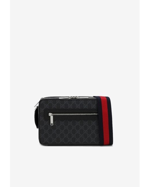 Gucci Black Medium Gg Supreme Messenger Bag for men