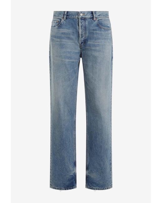 Saint Laurent Blue Straight-Leg Jeans for men