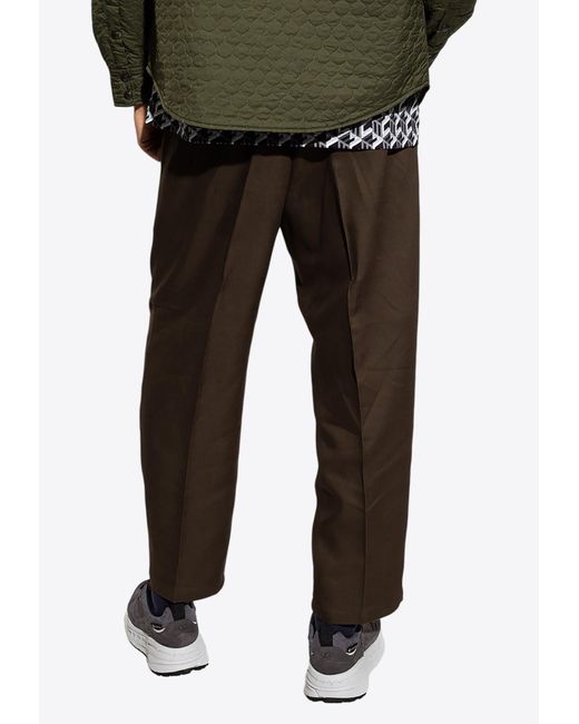 Emporio Armani Green Sustainable Drawstring-Waist Pants for men