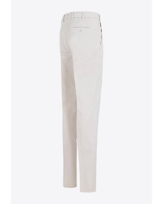 Brunello Cucinelli Classic Chino Pants in White for Men | Lyst