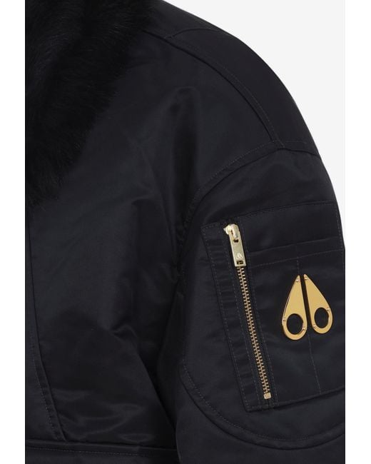 Moose Knuckles Black Ludo Bomber Jacket for men