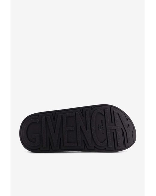 Givenchy White Logo Rubber Slides for men