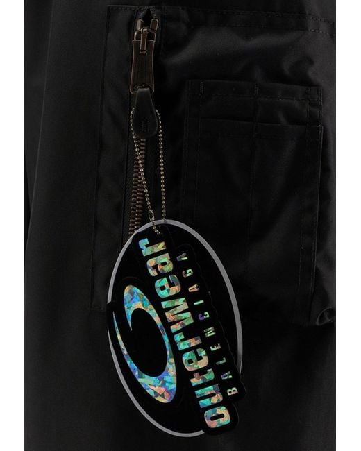 Balenciaga Black Uniform Patch Padded Bomber Jacket for men
