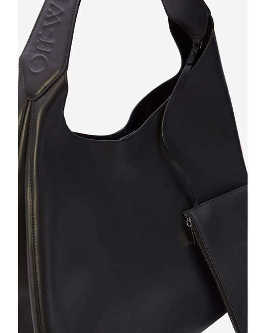 Off-White c/o Virgil Abloh Black Metropolitan Leather Hobo Bag