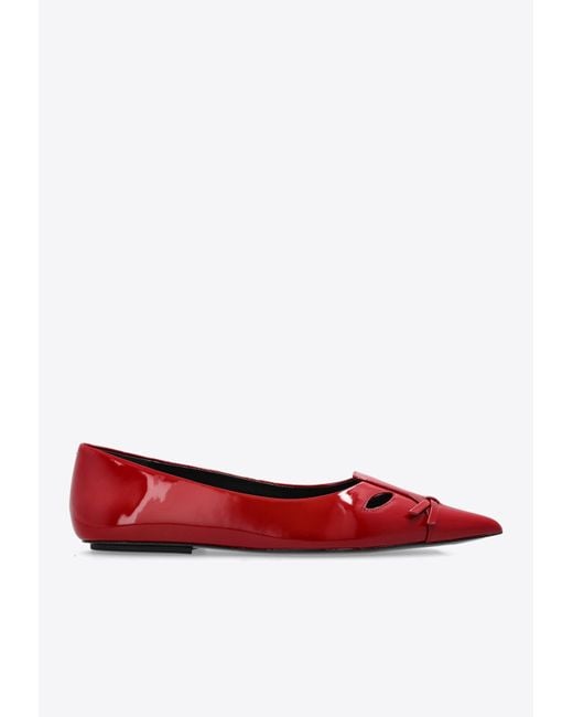 Marc Jacobs Red The Kat Pointed-Toe Ballet Flats