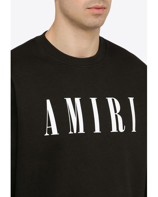 Amiri Black Logo-Printed Pullover Sweatshirt for men