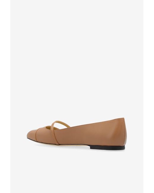 Jimmy Choo White Elisa Nappa Leather Ballet Flats