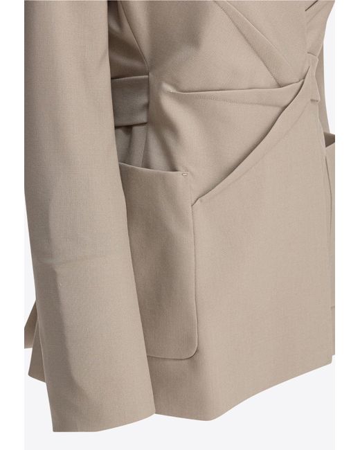 Max Mara Natural Nereo Double-Breasted Wool Blazer