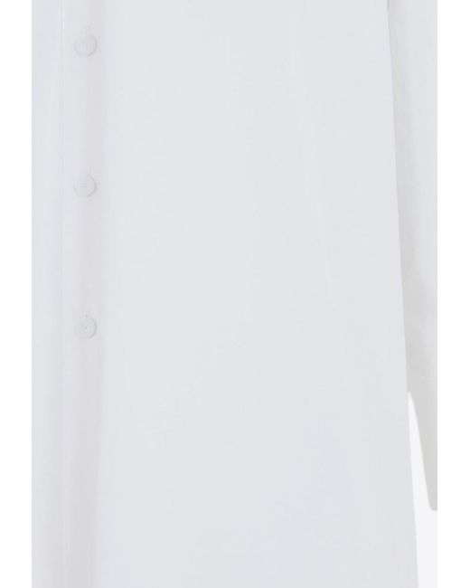 Jil Sander White Oversized Long-Sleeved Shirt