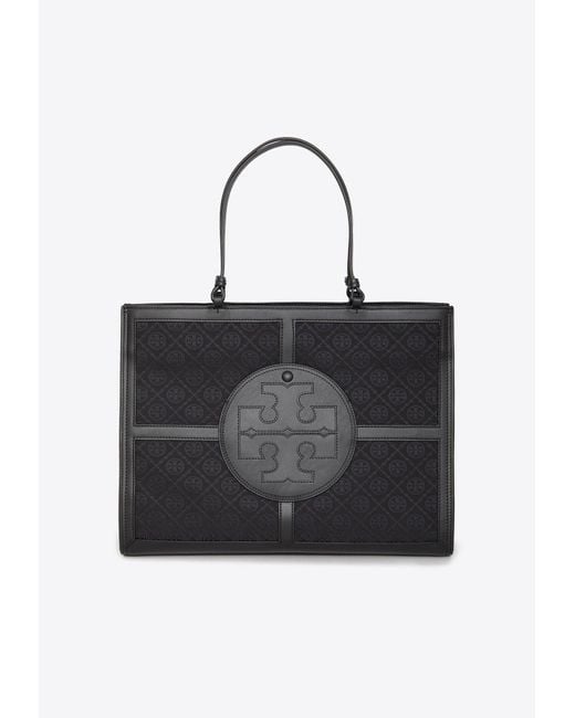 Tory Burch Ella T Monogram Quadrant Tote Bag in Black Lyst