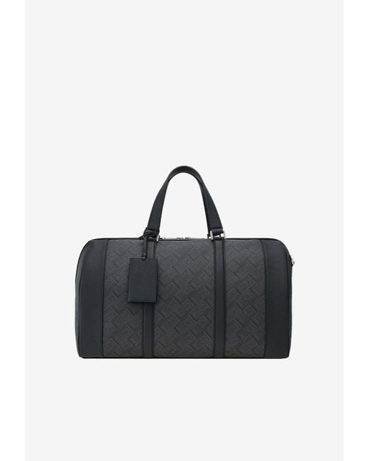 Ferragamo Black Monogram Jacquard Duffel Bag for men