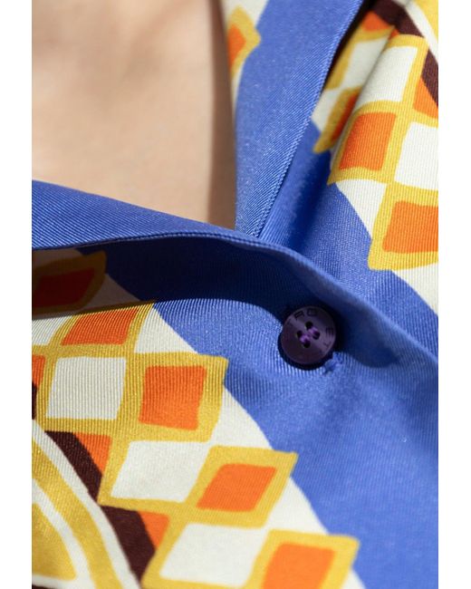 Etro Multicolor Printed Silk Short-Sleeved Shirt