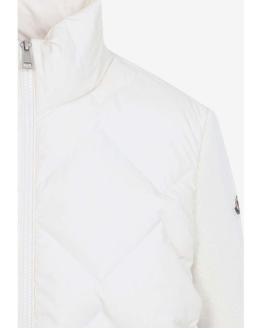 Moncler White Quilted Zip-Up Jacket