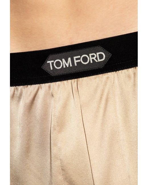 Tom Ford Natural Logo Jacquard Silk Boxers for men