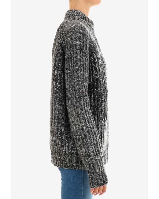 Plan C Gray Wool Mélange Sweater
