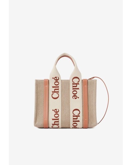 Chloé White Small Woody Tote Bag