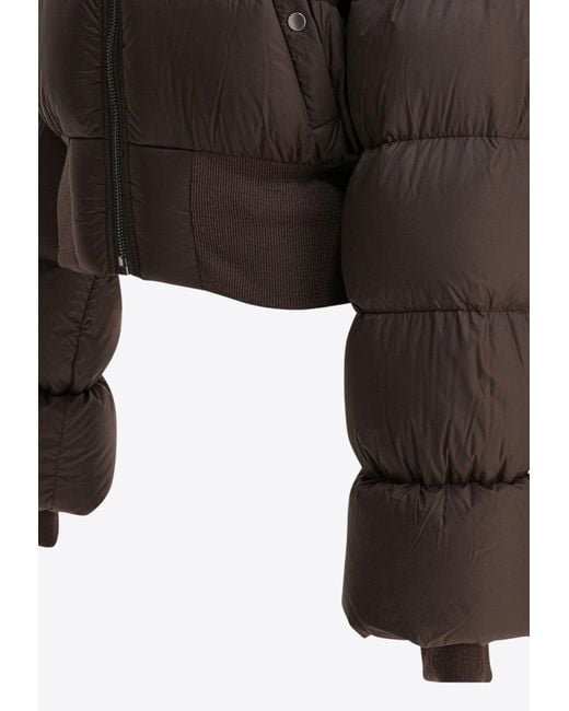 Rick Owens Brown Concordians Cropped Puffer Jacket