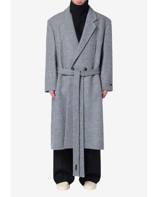 Fear Of God Gray Wool Double-Breasted Coat for men