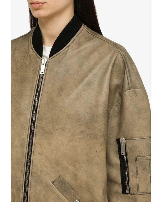 Halfboy Natural Leather Oversized Bomber Jacket