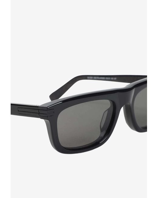Zegna Gray Architectural Rectangular Sunglasses for men