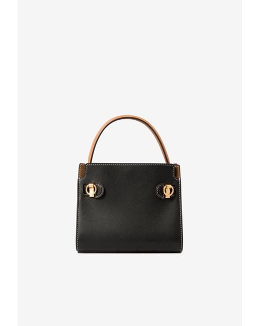 Tory Burch Black Petite Lee Radziwill Top Handle Bag