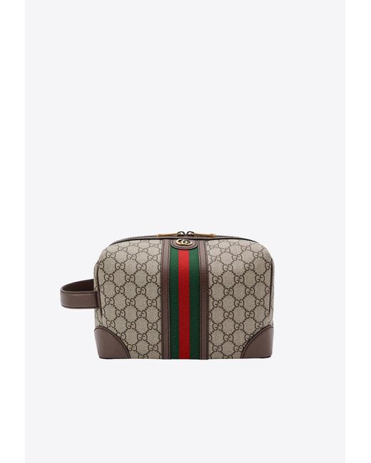Gucci Brown Savoy Toiletry Pouch Bag for men