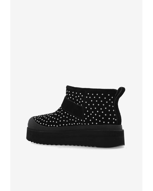 Tory Burch Black Mellow Studded Platform Ankle Boots