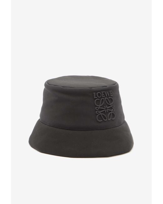 Loewe Black Anagram-Embossed Puffer Bucket Hat for men