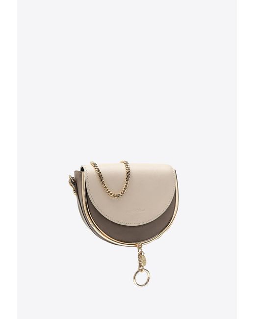 See By Chloé White Mini Mara Calf Leather Shoulder Bag