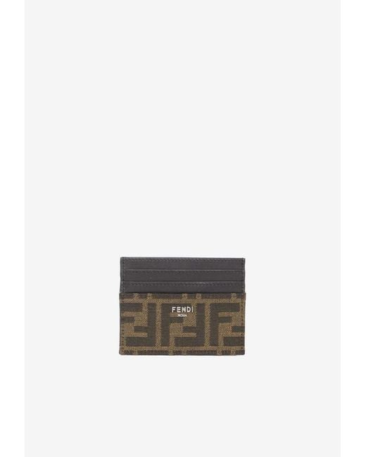 Fendi White Ff Monogram Leather Cardholder for men