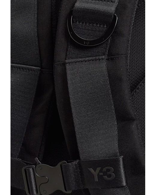 Y-3 Black Logo Nylon Backpack for men