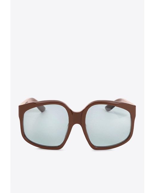 Miu Miu Brown Square Acetate Sunglasses