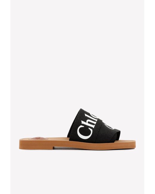 Chloé Black Woody Open-Toe Sandals