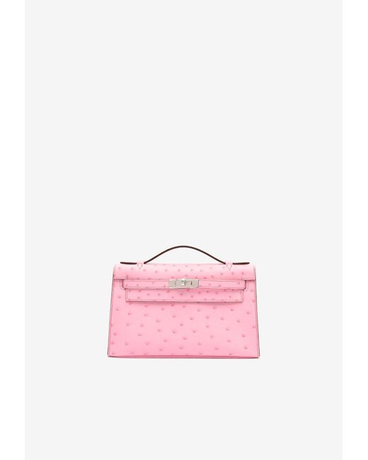 Hermès Pink Kelly Pochette Clutch Bag