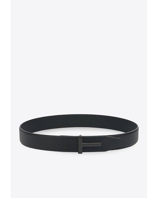 Tom Ford White Monogram Leather Belt for men
