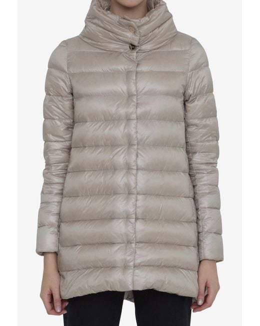 Herno Gray Amelia Quilted Down Jacket