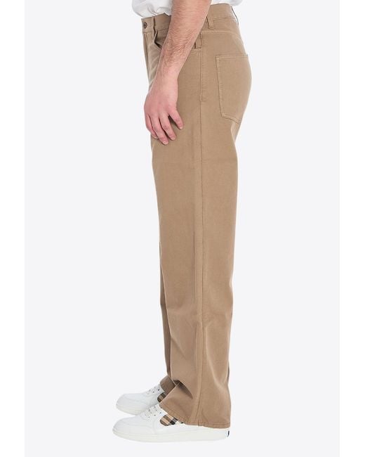 Burberry Natural Logo Patch Wide-Leg Pants for men