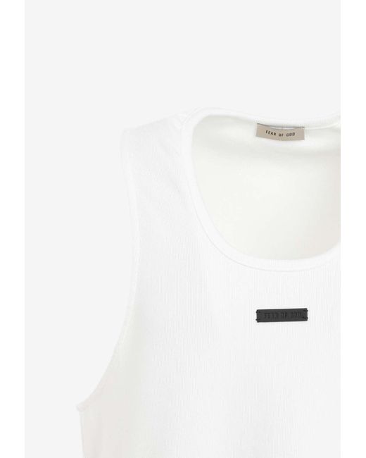 Fear Of God White Ribbed Tank Top for men