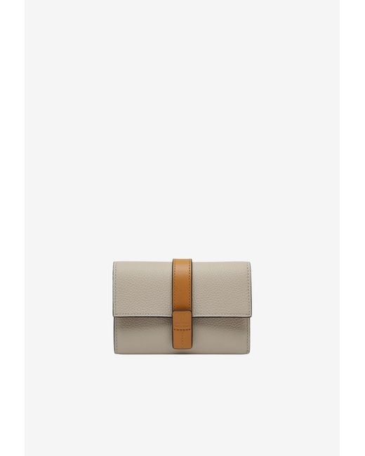 Loewe White Small Vertical Grained Leather Wallet