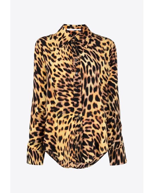 Stella McCartney Multicolor Leopard-Print Silk Shirt