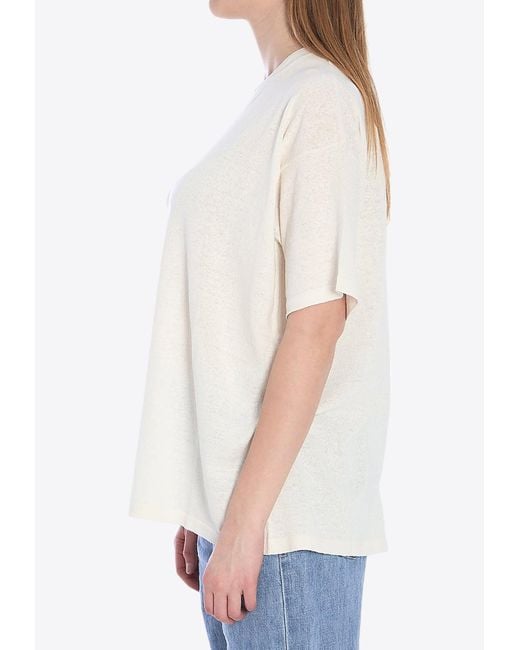 The Row White Jockton Silk Blend T-Shirt