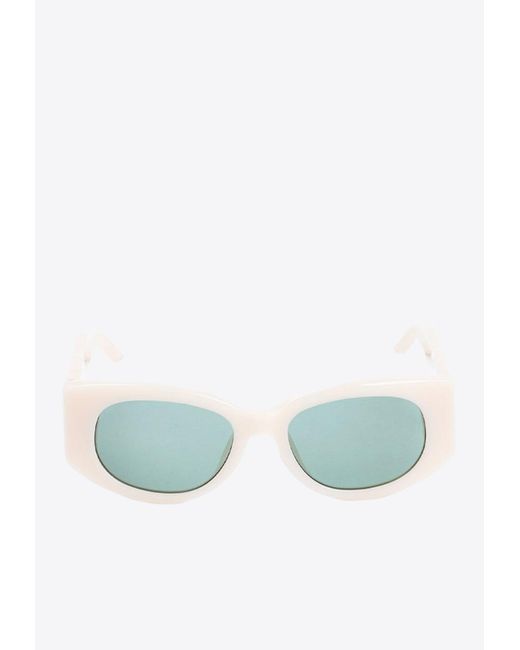 CASABLANCA White Memphis Rectangular Sunglasses for men