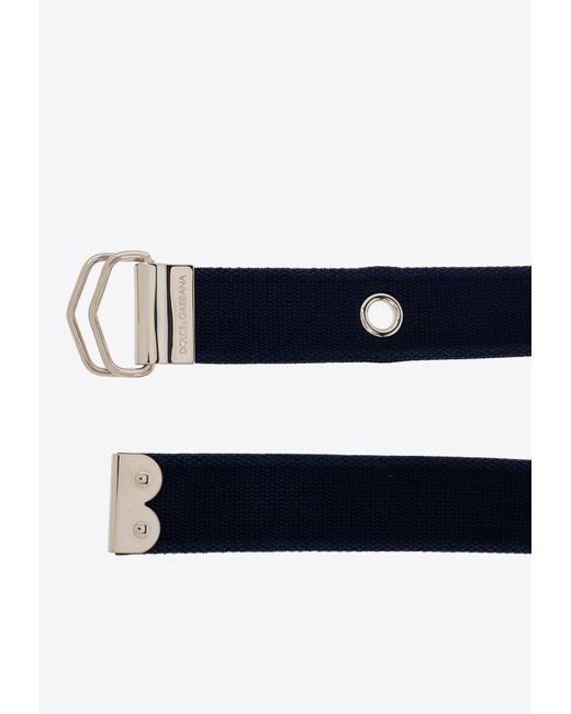 Dolce & Gabbana Blue Branded Tape Belt for men