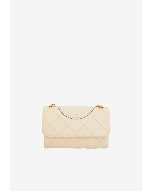 Tory Burch Fleming Quilted Shoulder Bag In Leather in Natural Lyst